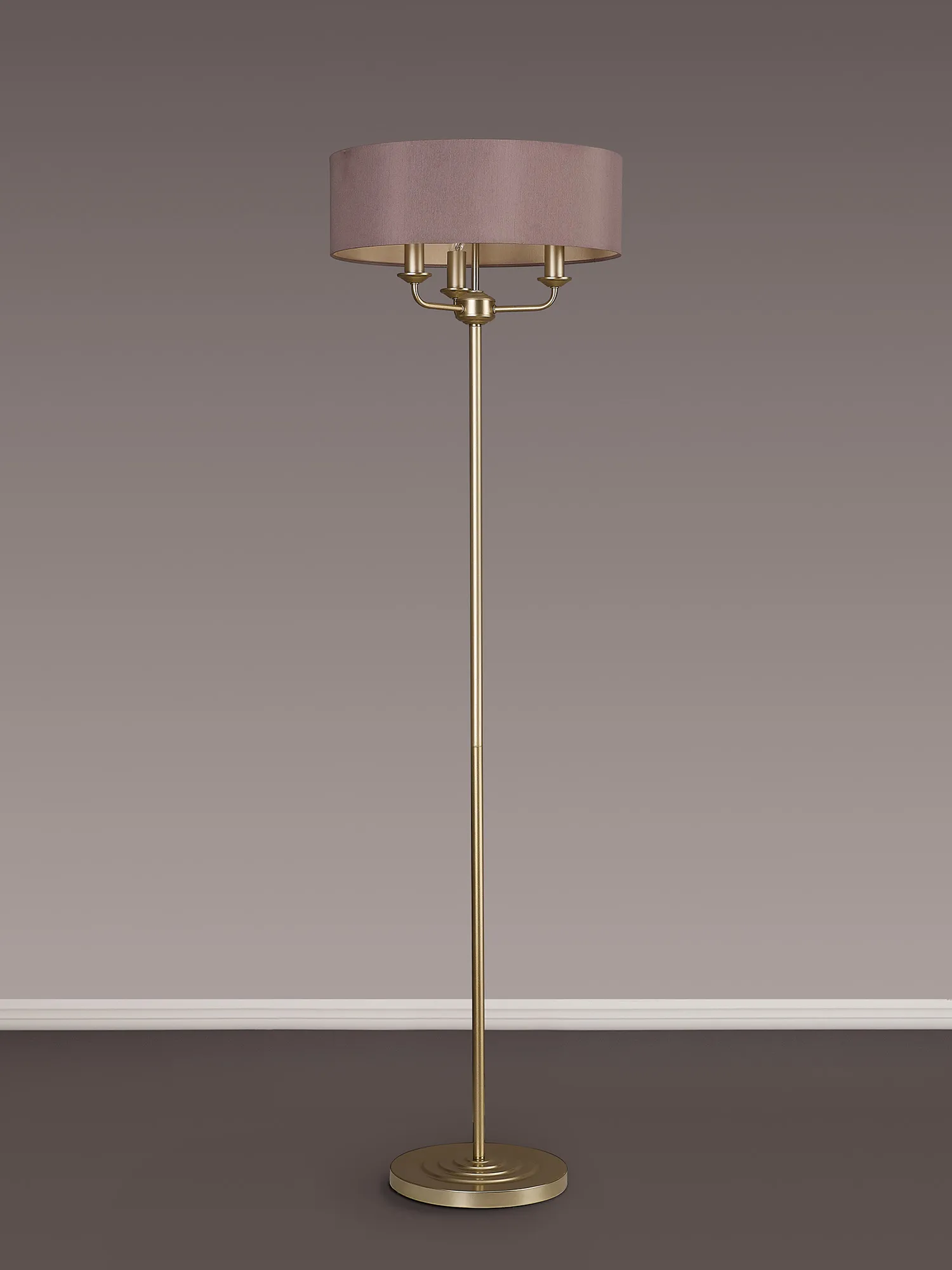 Banyan 45cm 3 Light Floor Lamp Champagne Gold, Taupe DK0992  Deco Banyan CG TA